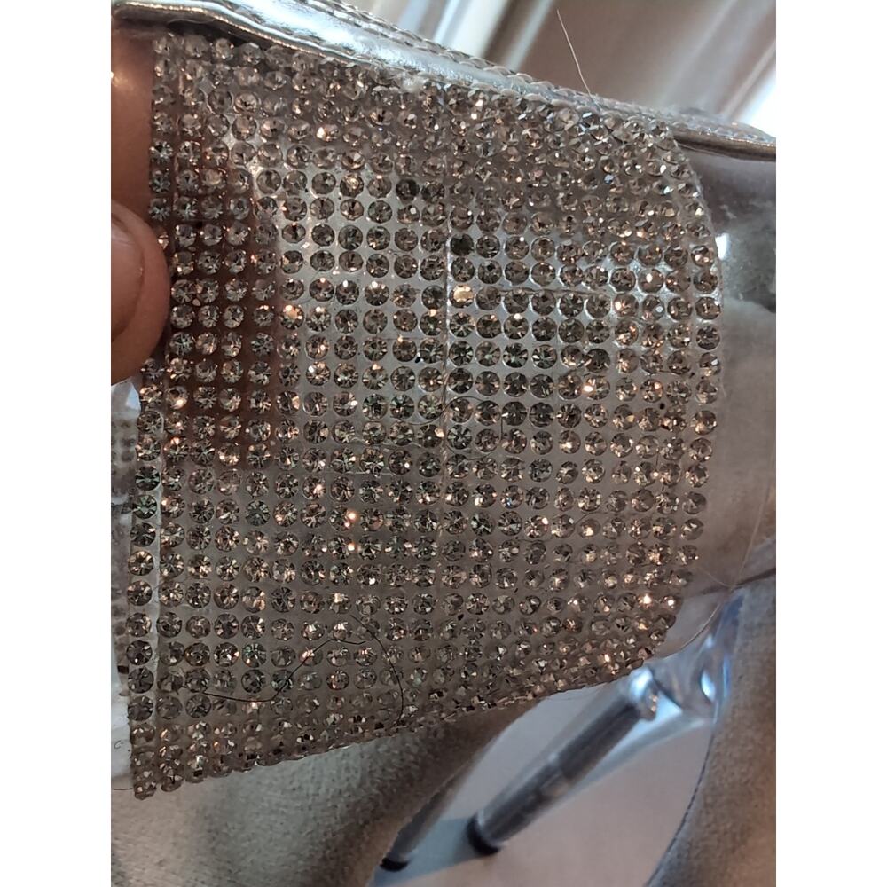 PleaserAdore 727RSSize 7 Ankle Wrap Back Zip 6.5" Heel 2.5" Platform Crystal - Picture 10 of 16